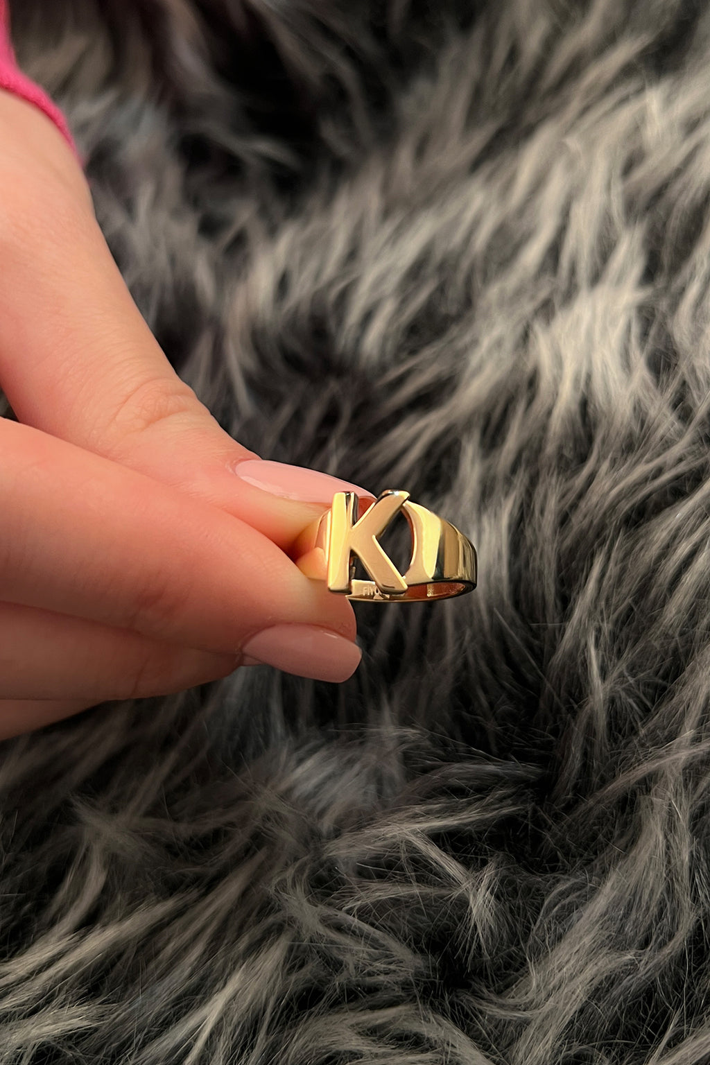 14ct Gold K Initial Ring