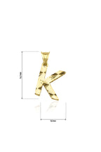 14ct Gold K Letter Mini Shine Pendant
