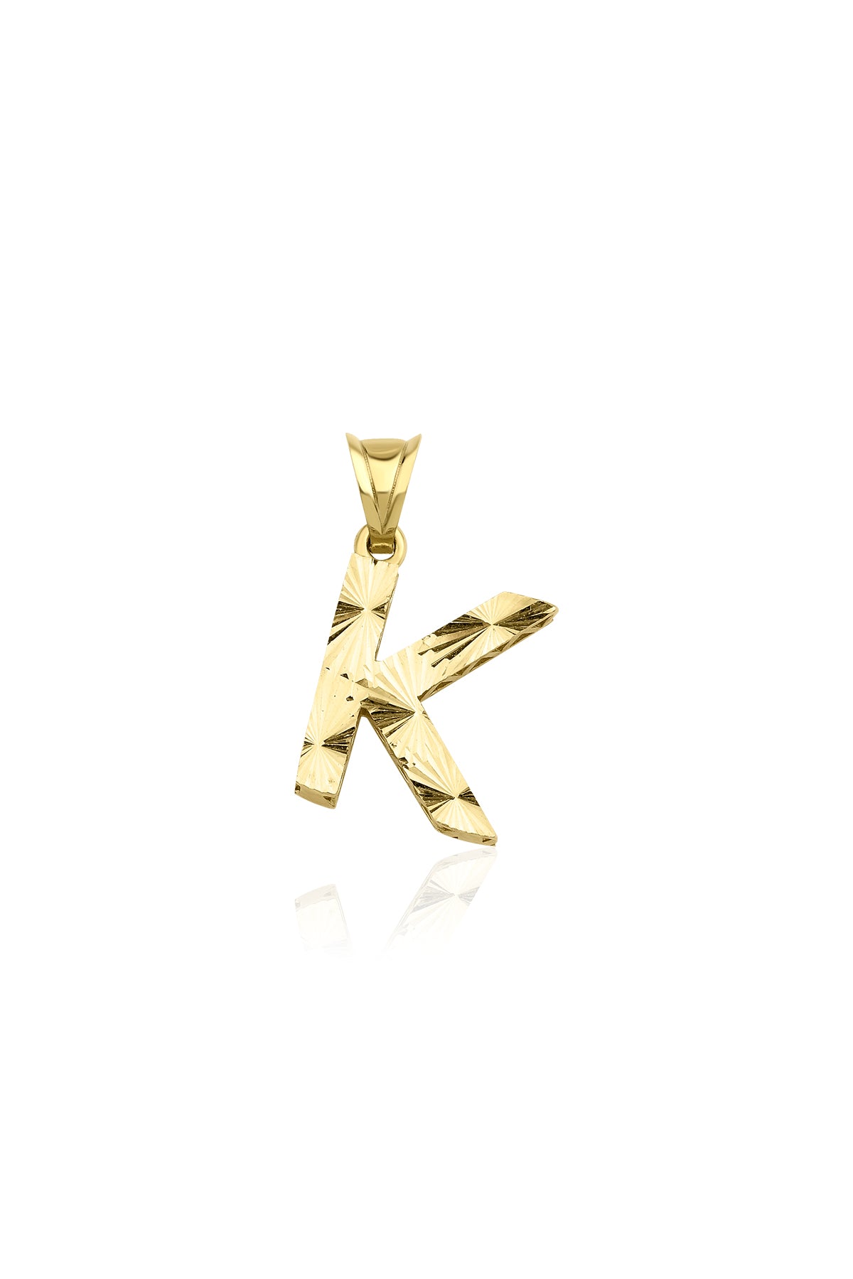 14ct Gold K Letter Mini Shine Pendant