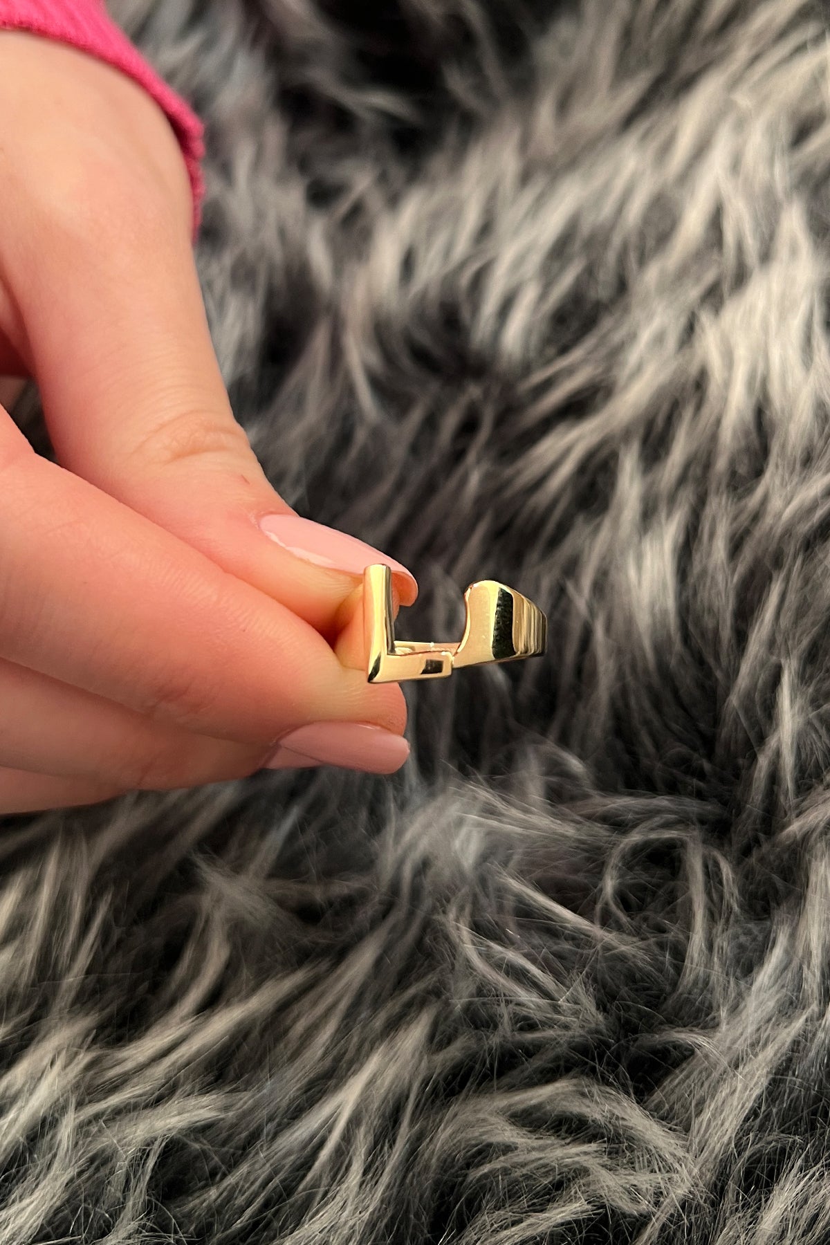 14ct Gold L Initial Ring