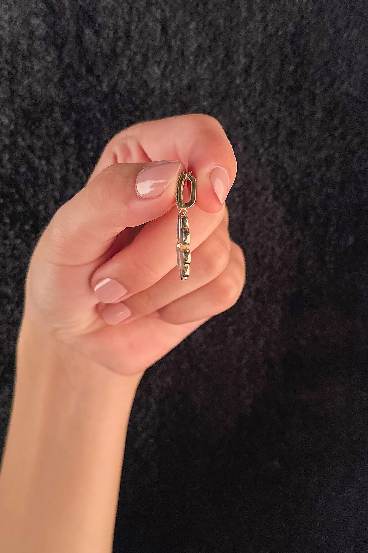 14ct Gold Light Blue Enamel Four Leaf Clover Charm