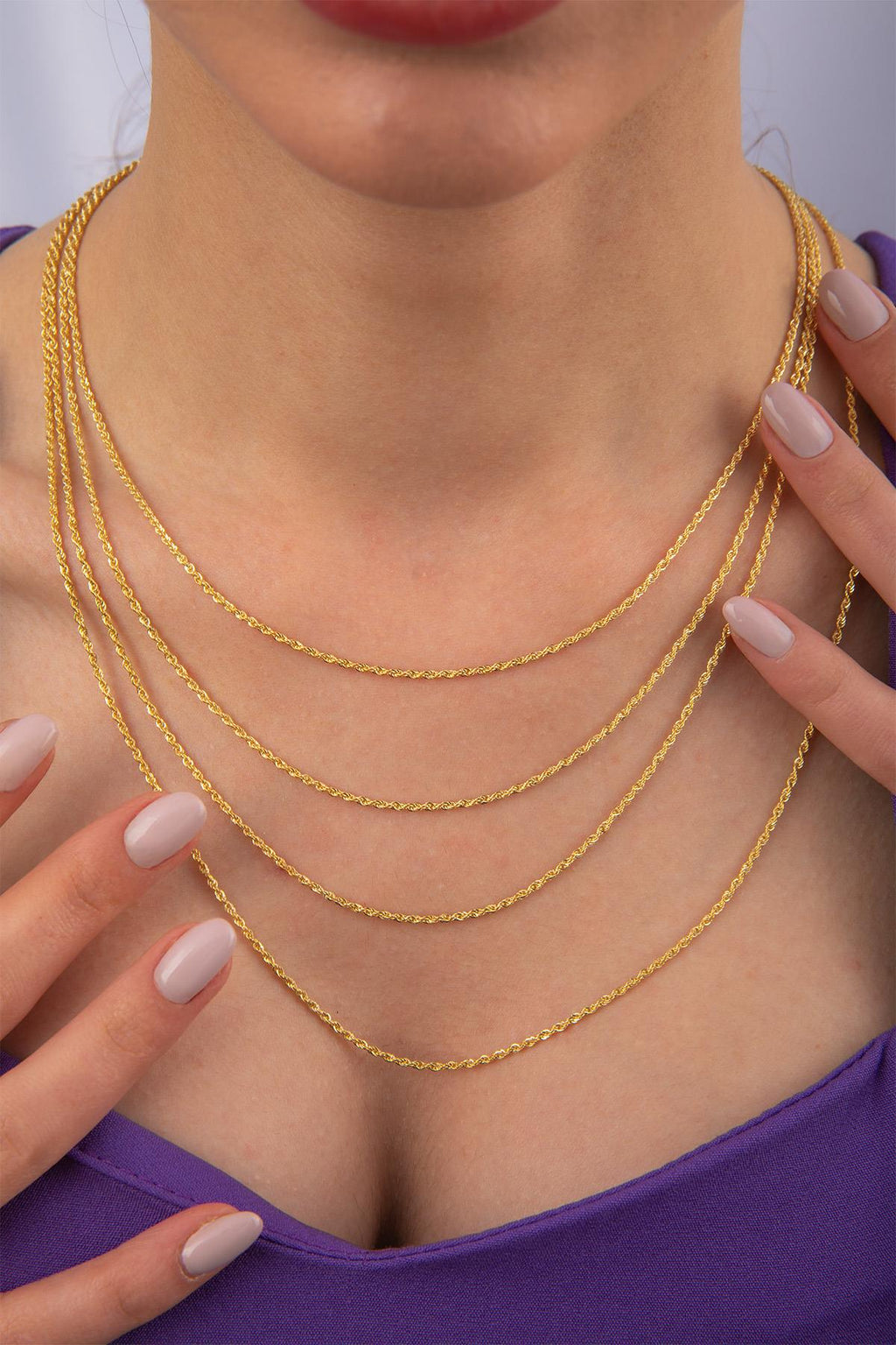 14ct Gold Light Rope Chain  0.059 inch