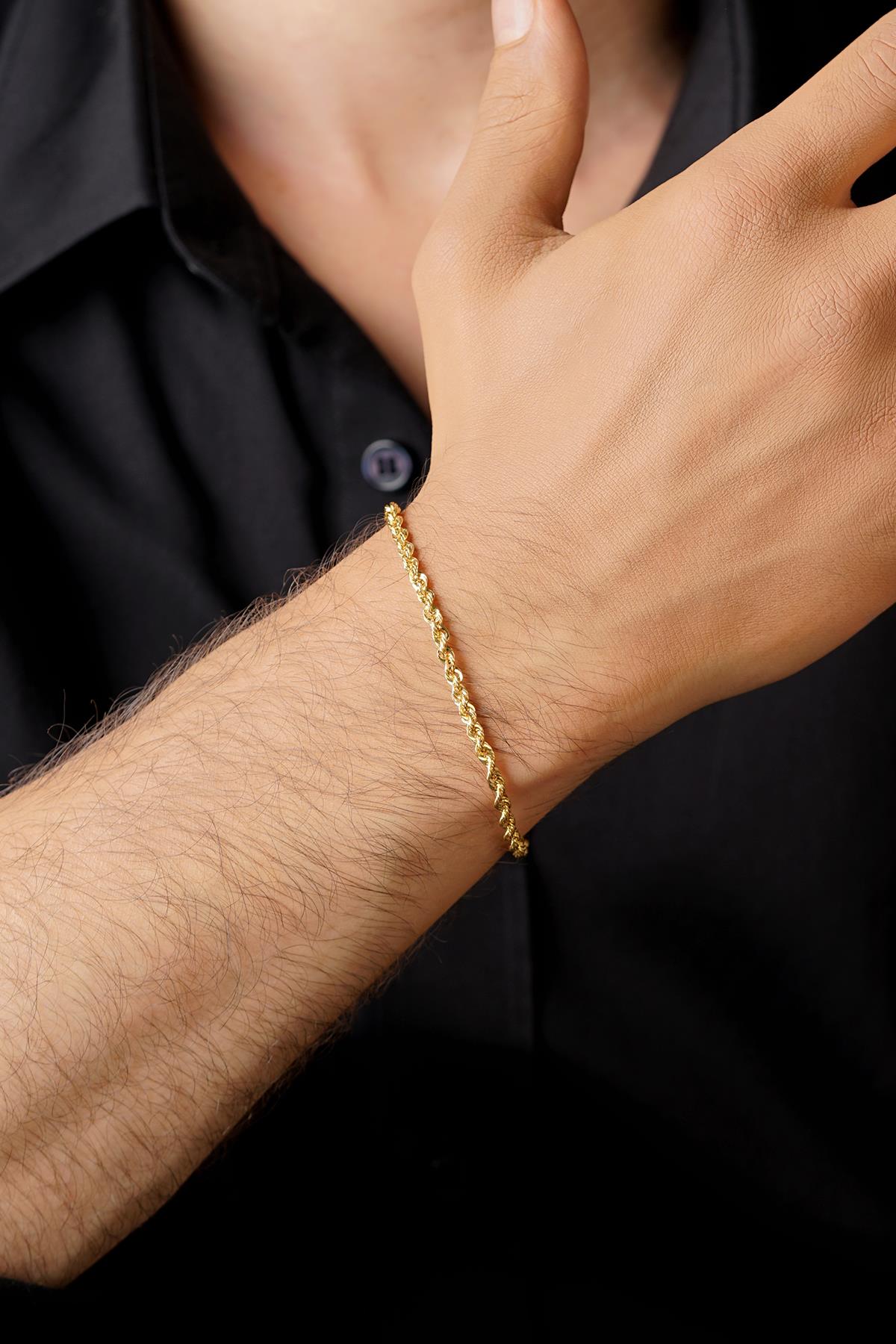 14ct Gold Light Rope Chain Bracelet   0.098 inch