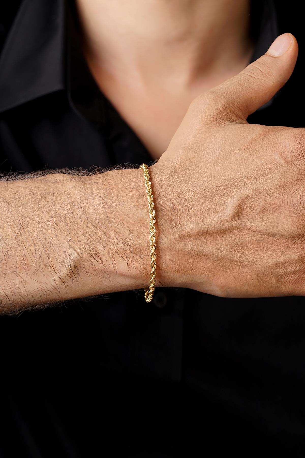 14ct Gold Light Rope Chain Bracelet   0.098 inch