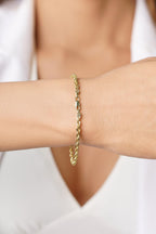 14ct Gold Light Rope Chain Bracelet   0.124 inch
