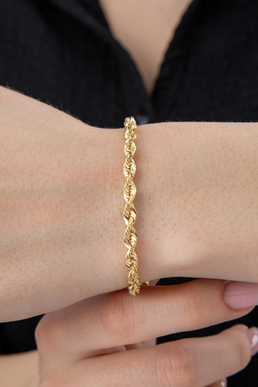 14ct Gold Light Rope Chain Bracelet   0.153 inch