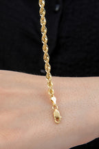 14ct Gold Light Rope Chain Bracelet   0.153 inch