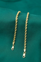 14ct Gold Light Rope Chain Bracelet   0.153 inch
