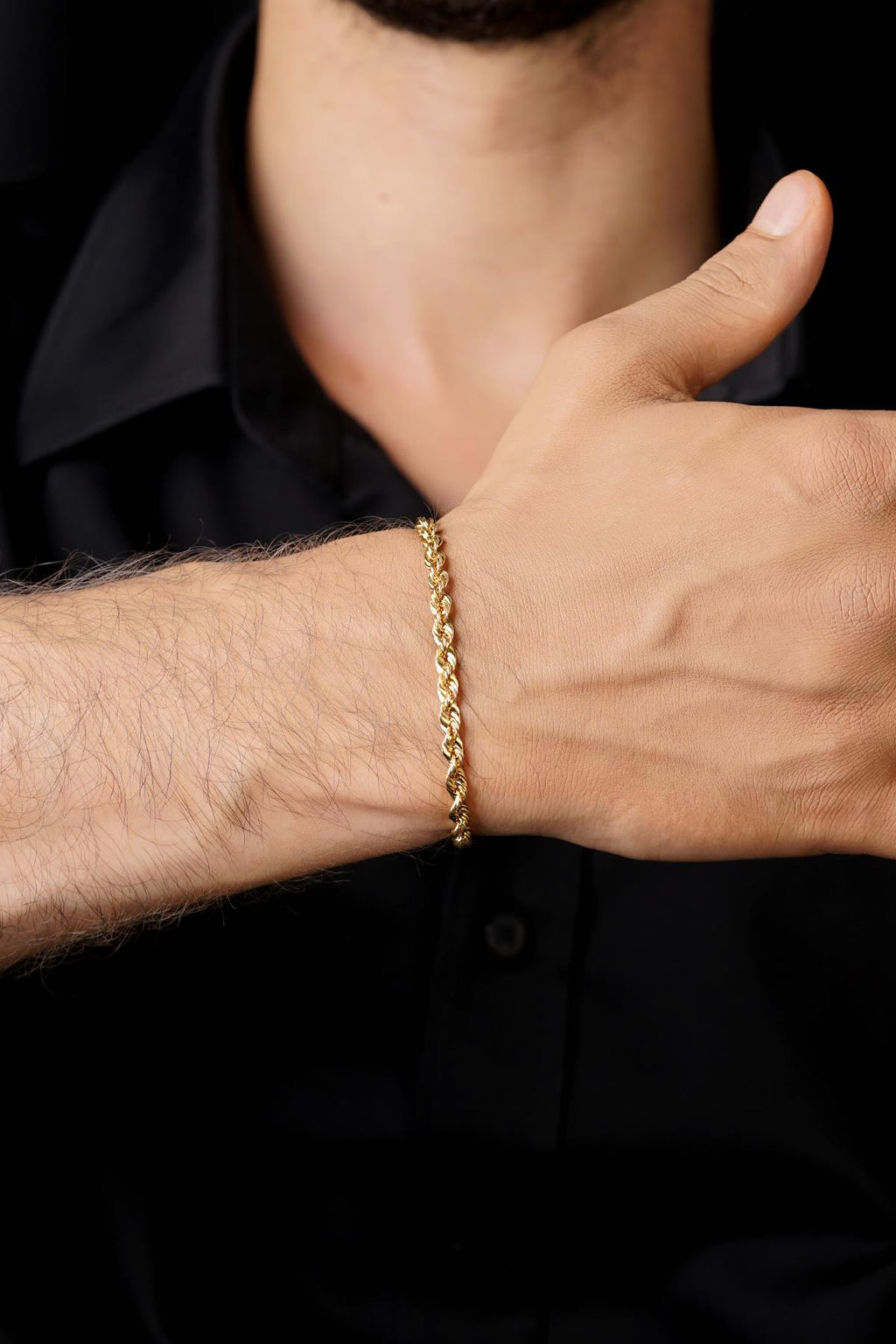 14ct Gold Light Rope Chain Bracelet   0.173 inch