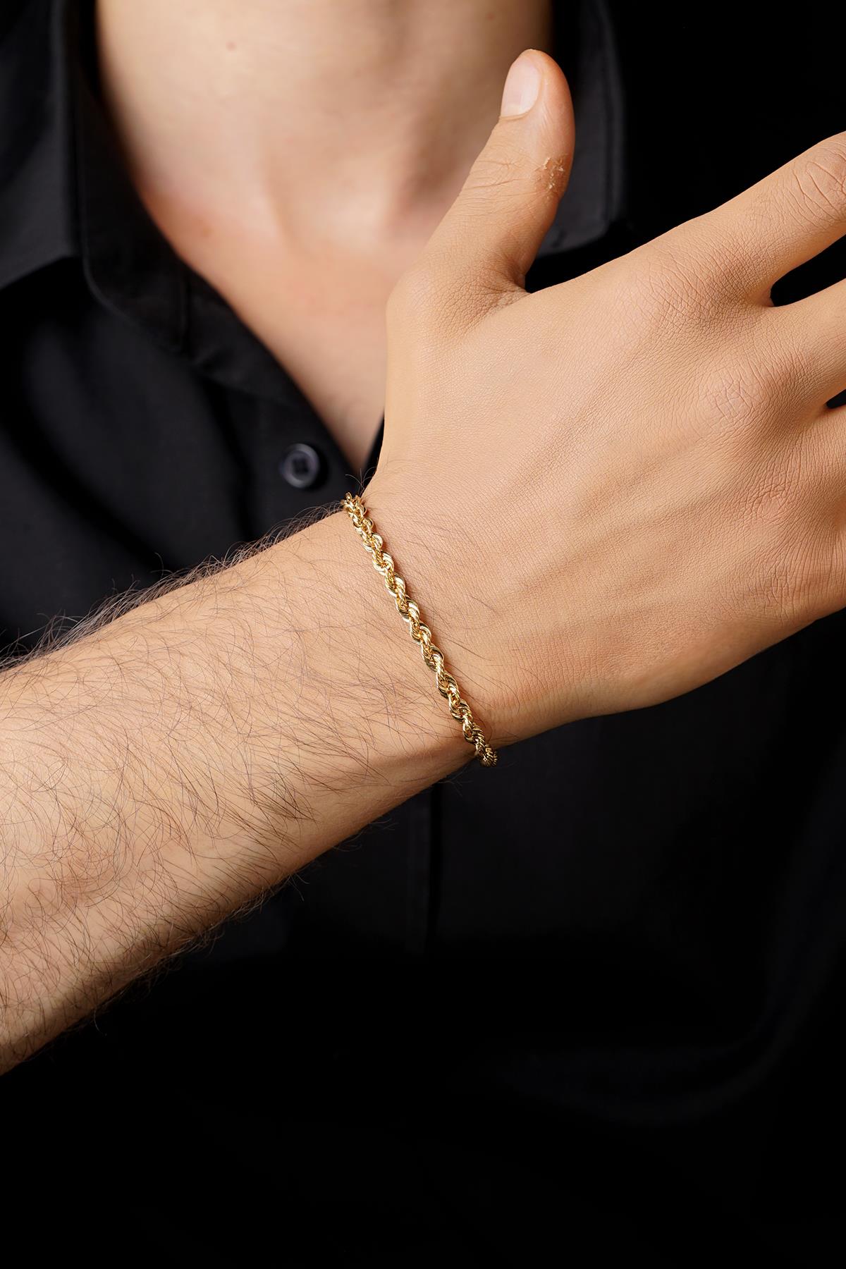 14ct Gold Light Rope Chain Bracelet   0.173 inch