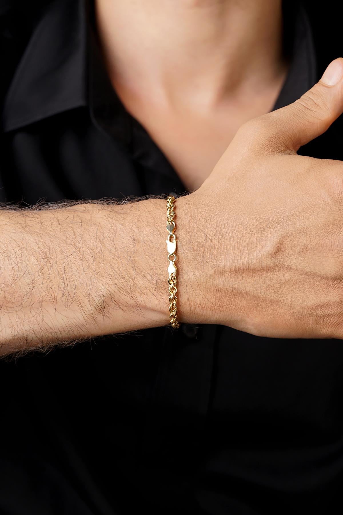 14ct Gold Light Rope Chain Bracelet   0.173 inch