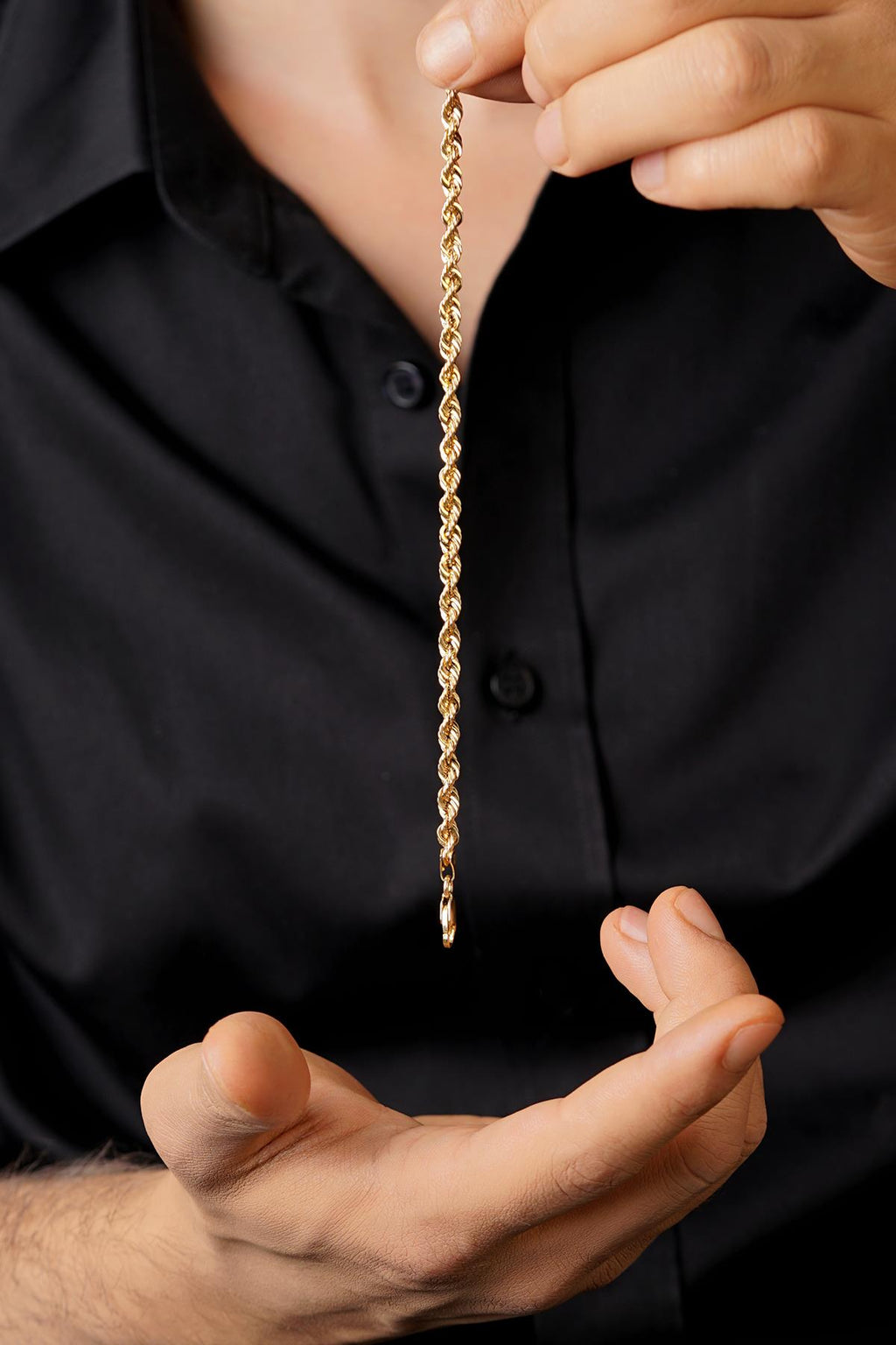 14ct Gold Light Rope Chain Bracelet   0.173 inch