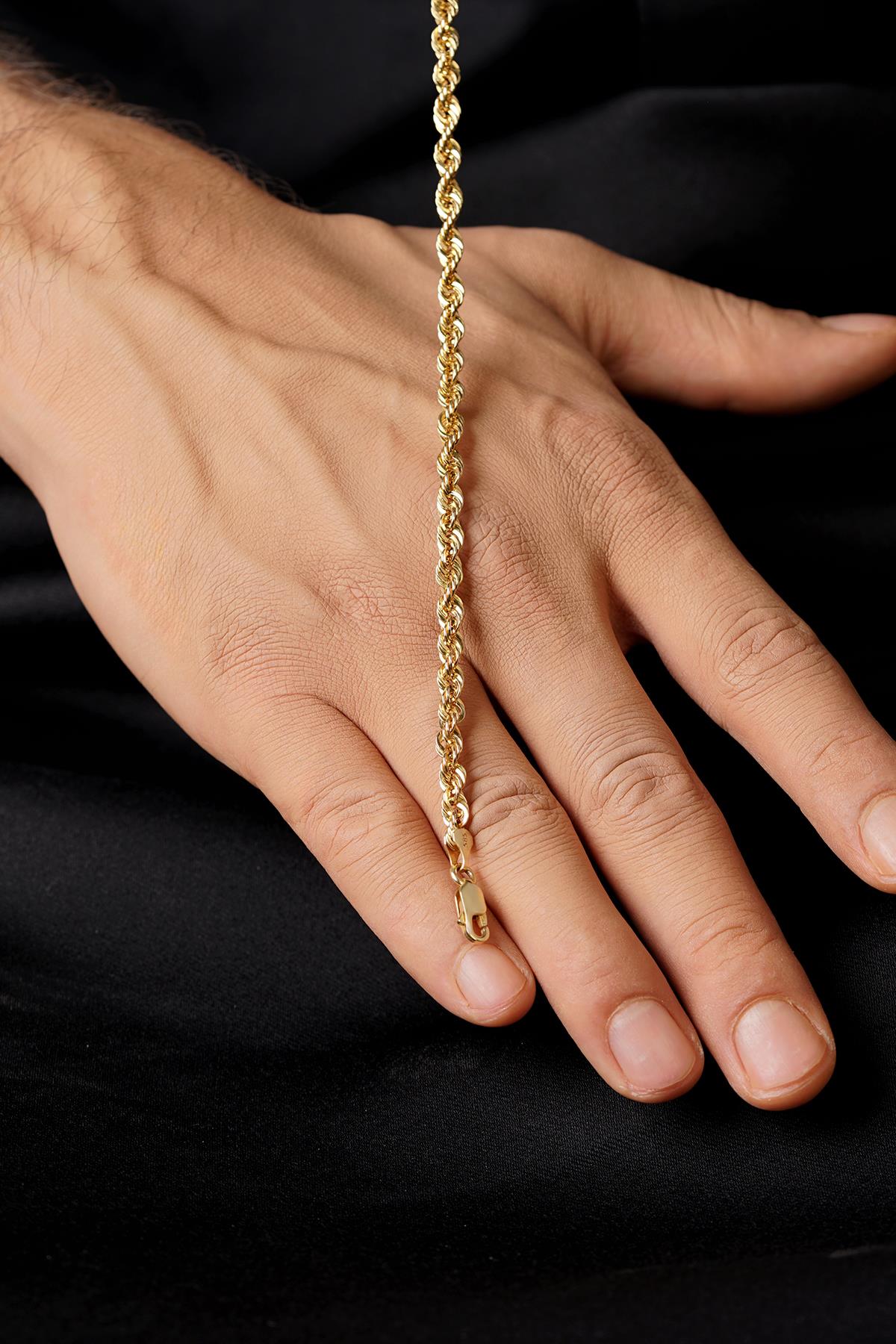 14ct Gold Light Rope Chain Bracelet   0.173 inch