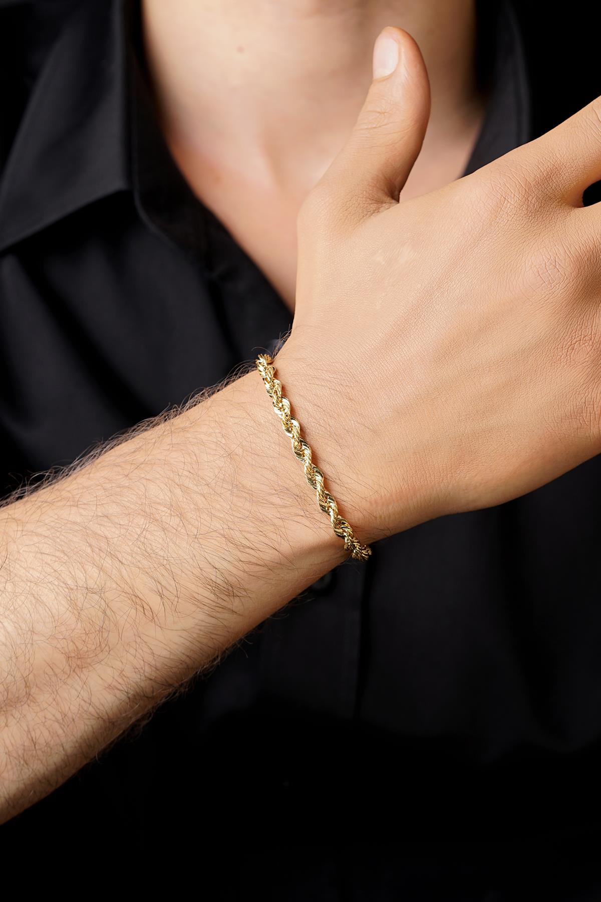 14ct Gold Light Rope Chain Bracelet   0.202 inch