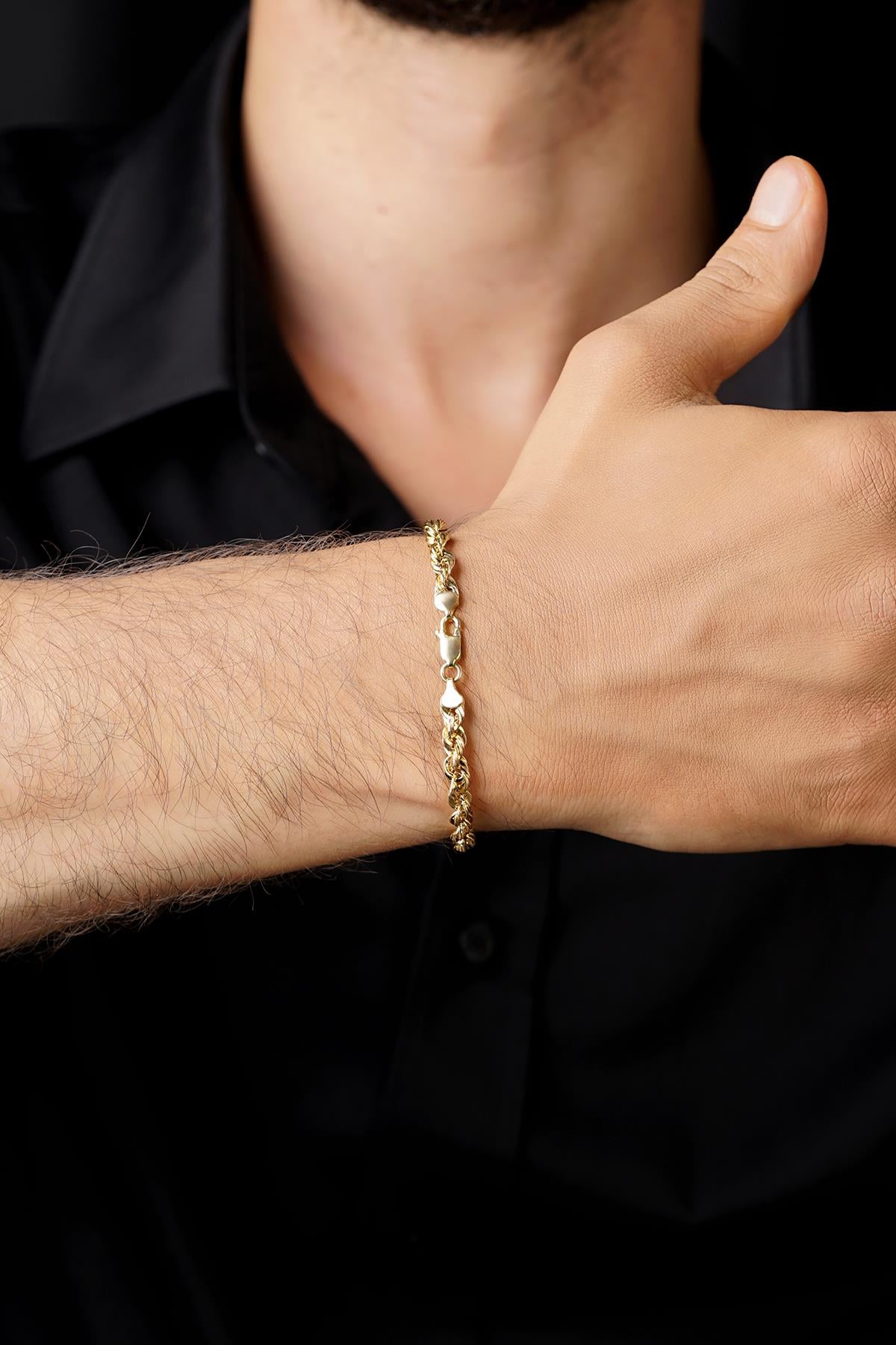 14ct Gold Light Rope Chain Bracelet   0.202 inch