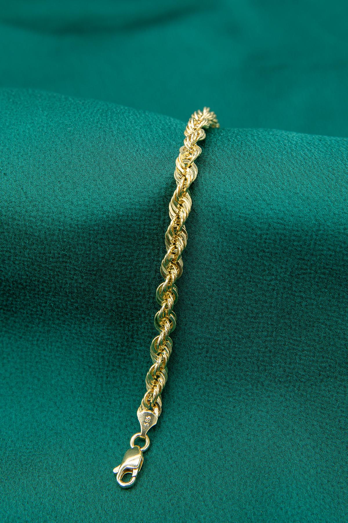 14ct Gold Light Rope Chain Bracelet   0.202 inch