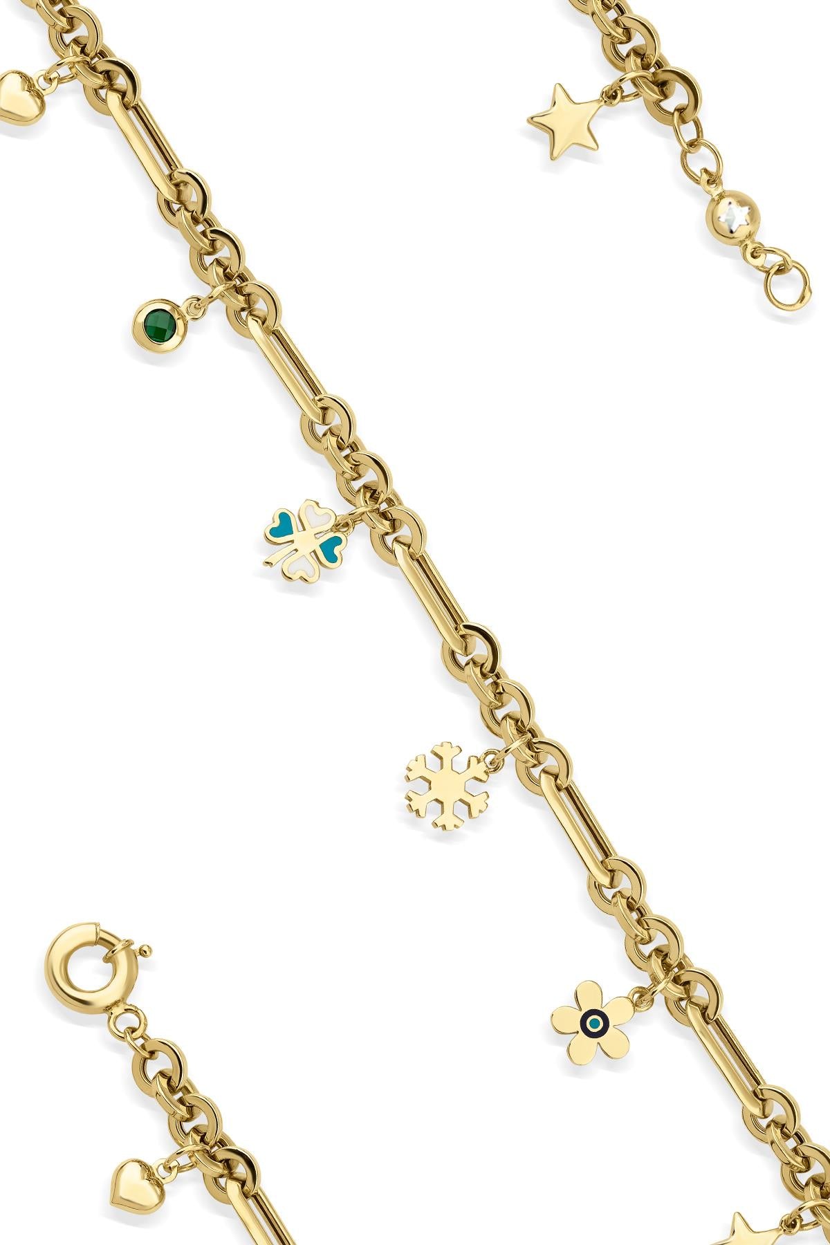 14K Gold Luck Charm Bracelet 2