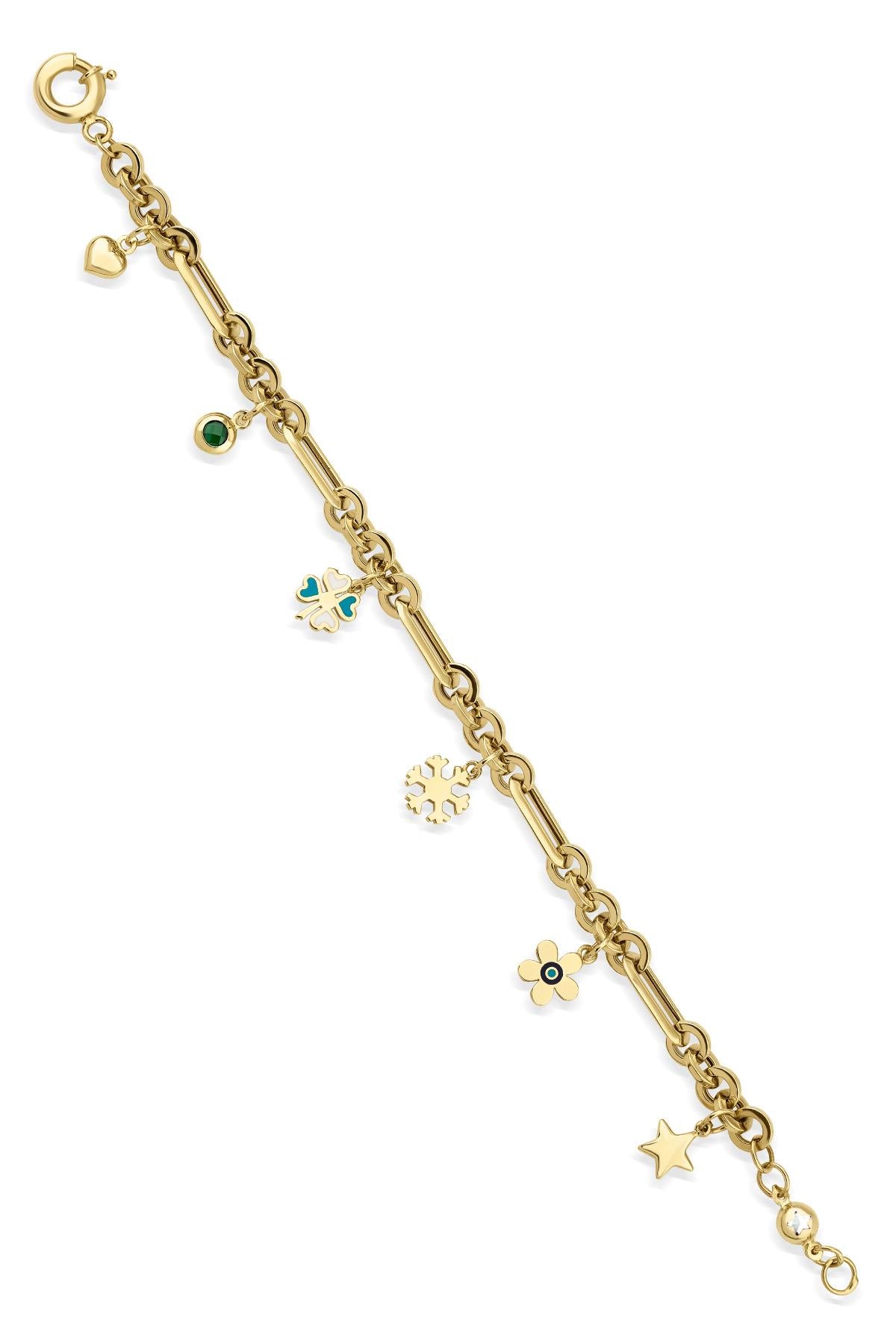 14K Gold Luck Charm Bracelet 2