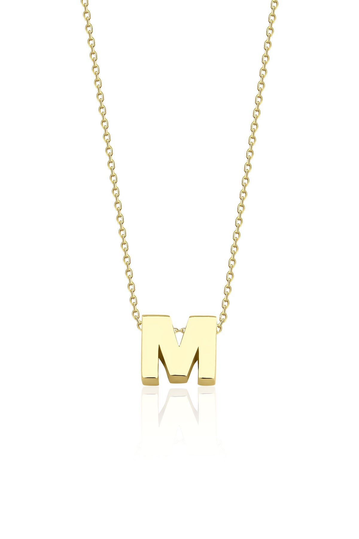 14ct Gold M Initial Necklace