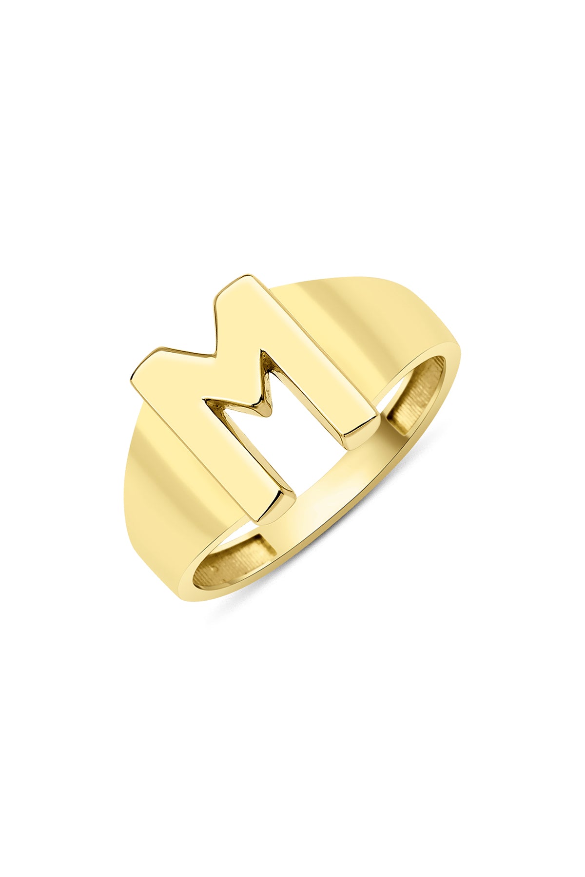 14ct Gold M Initial Ring