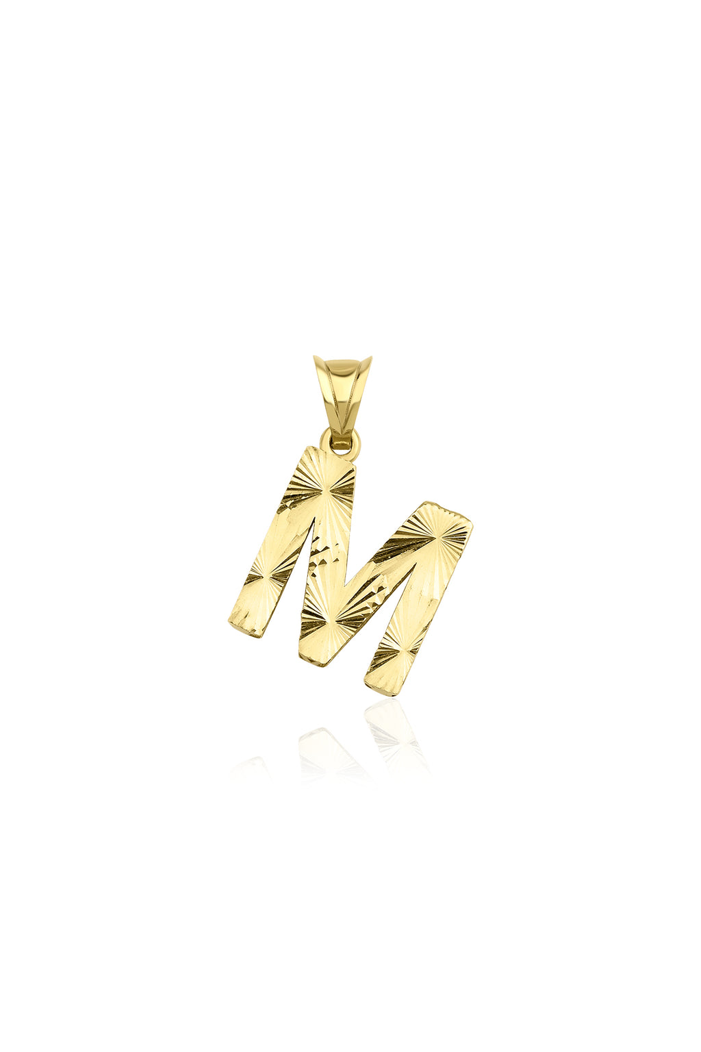 14ct Gold M Letter Mini Shine Pendant