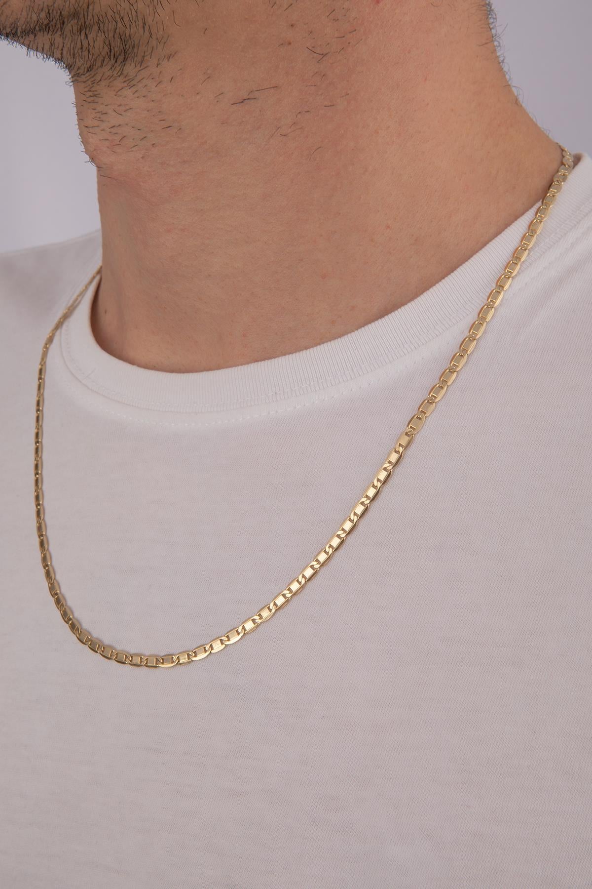 14ct Gold Mariner Link Chain  ( For Men )