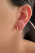 14ct Gold Medium Rope Twist Huggie Earrings