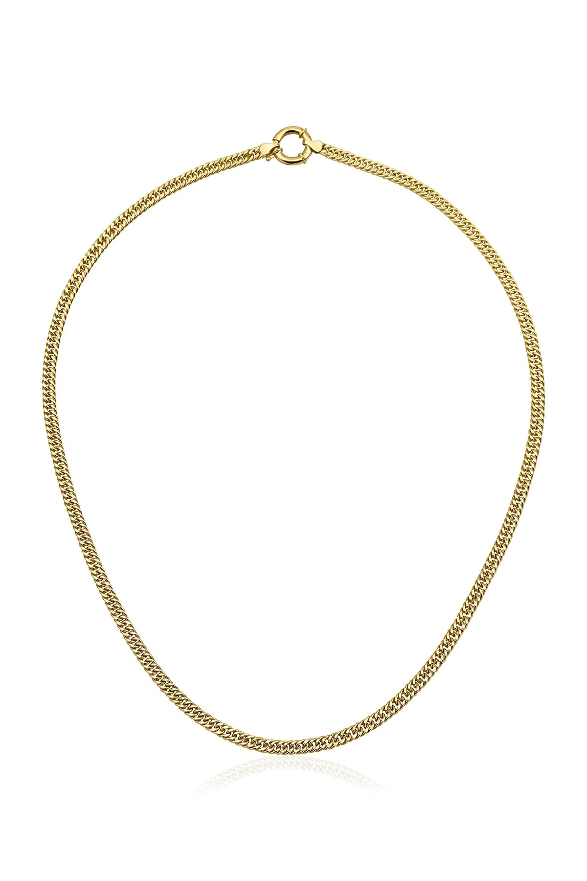 14K Gold Miami Curb Link Chain With Sailor Lock   0.236 inch