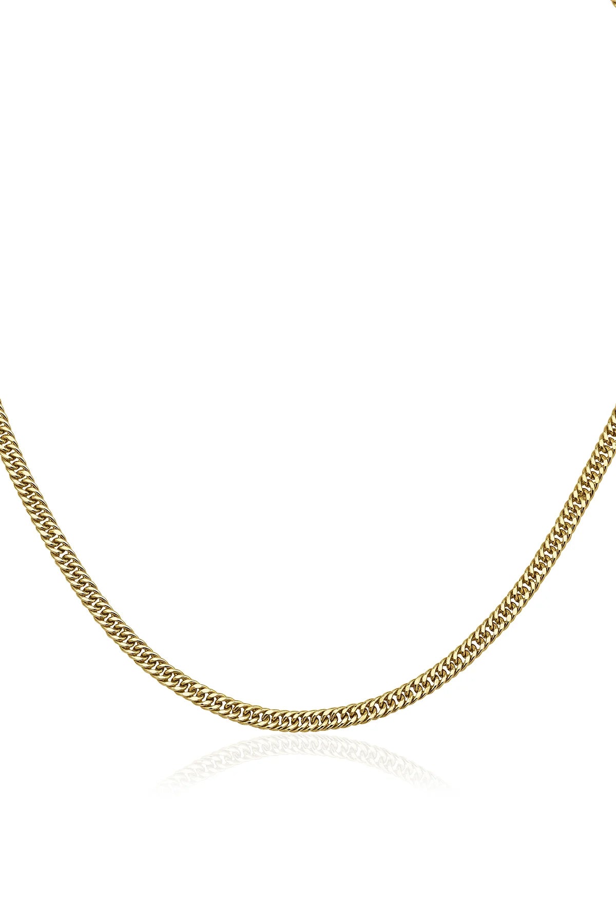 14K Gold Miami Curb Link Chain With Sailor Lock   0.236 inch