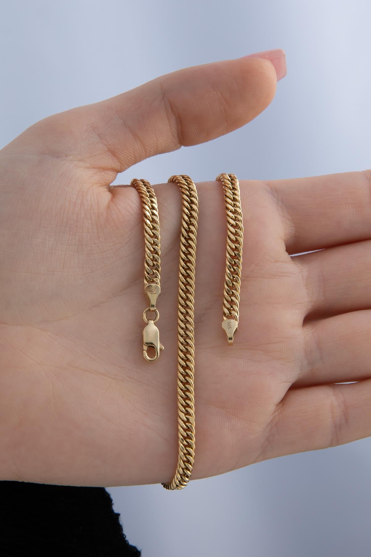 14ct Gold Miami Link Chain  0.157 inch