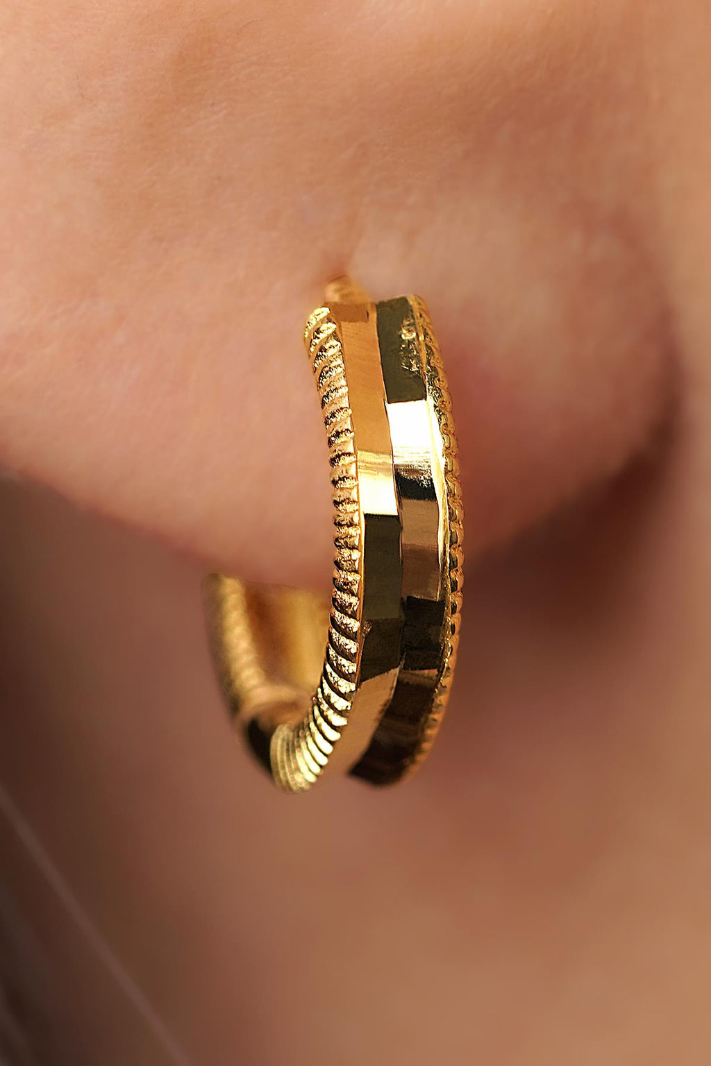 14ct Gold Mini Ajda Hoop Earrings