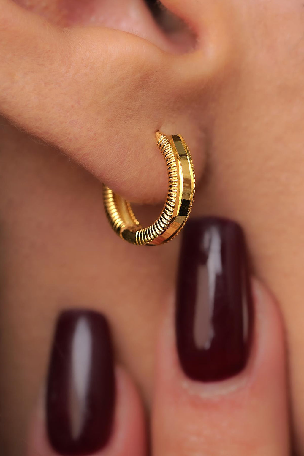 14ct Gold Mini Ajda Hoop Earrings