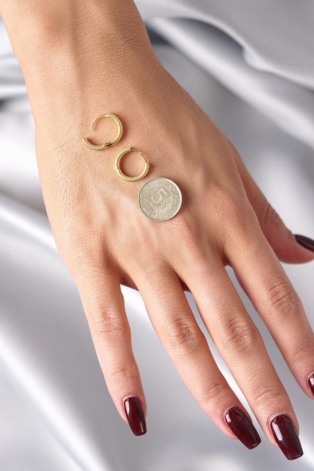 14ct Gold Mini Ajda Hoop Earrings