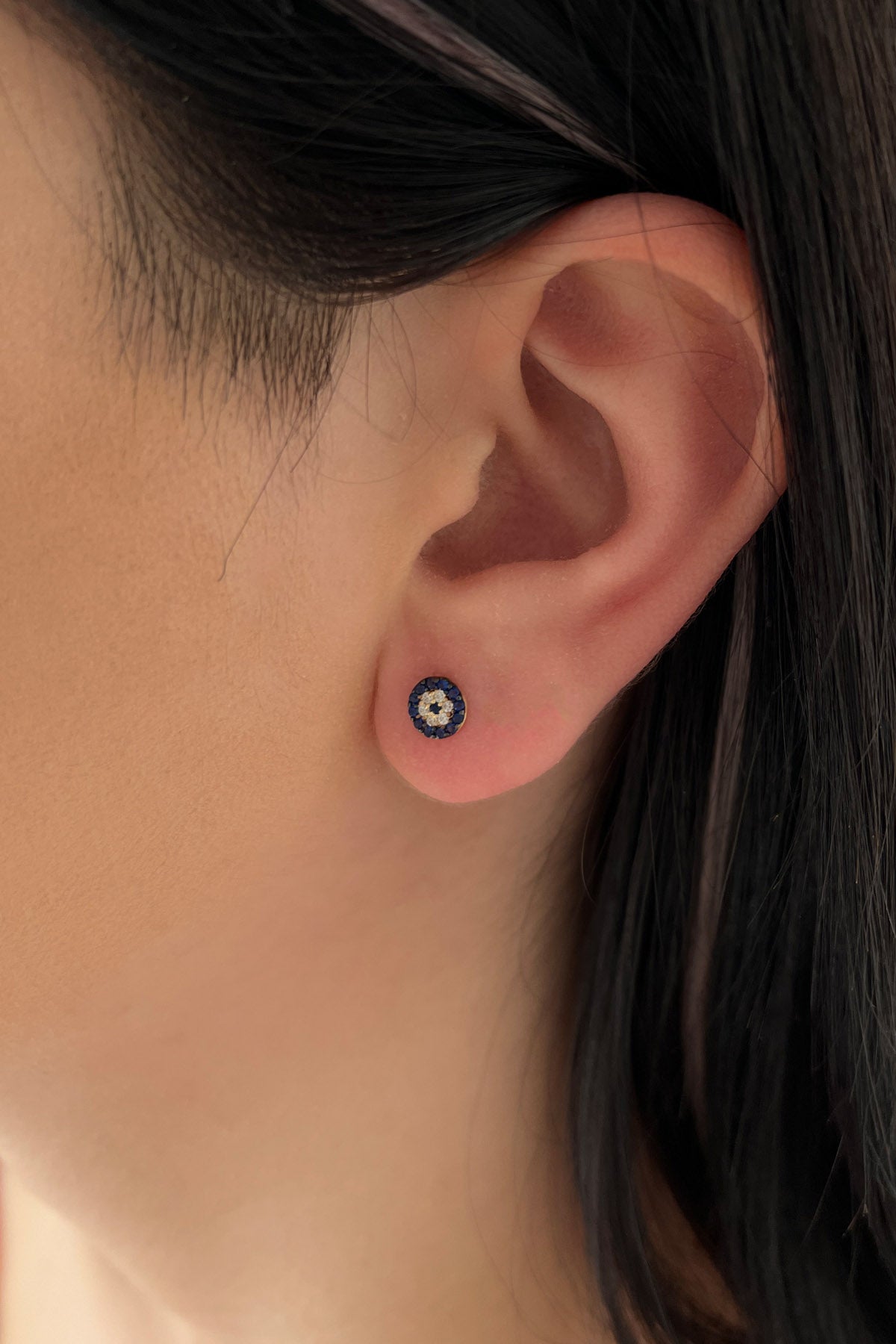 14ct Gold Mini Evil Eye Earrings