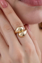 14ct Gold Minimalist Chunky Teardrop Spoon Ring