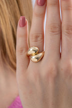 14ct Gold Minimalist Chunky Teardrop Spoon Ring