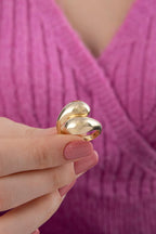 14ct Gold Minimalist Chunky Teardrop Spoon Ring