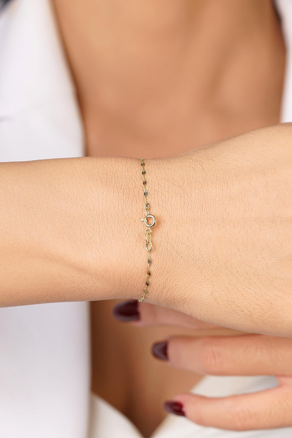 14ct Gold Mirror Chain Bracelet