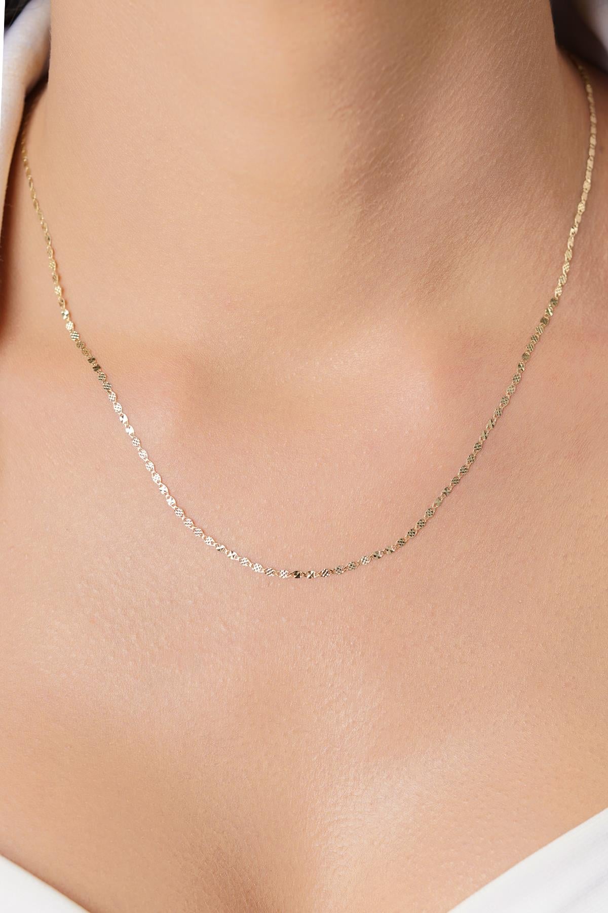 14ct Gold Mirror Link Mariner Chain