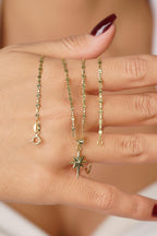 14ct Gold Mirror Link Mariner Chain North Star Necklace