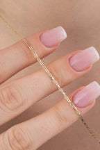 14ct Gold Mirror Link Mariner Chain Small Puff Heart Necklace