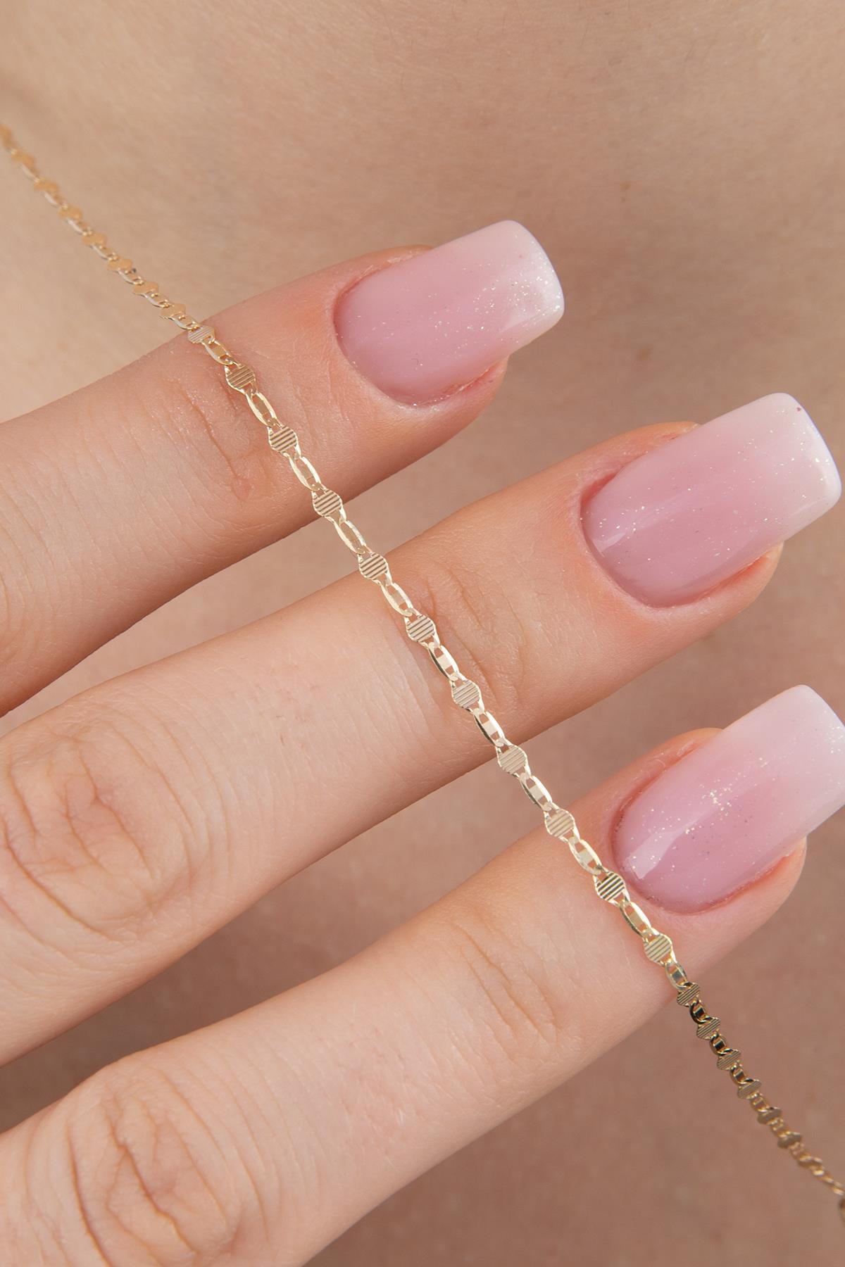 14ct Gold Mirror Link Mariner Chain Small Puff Heart Necklace