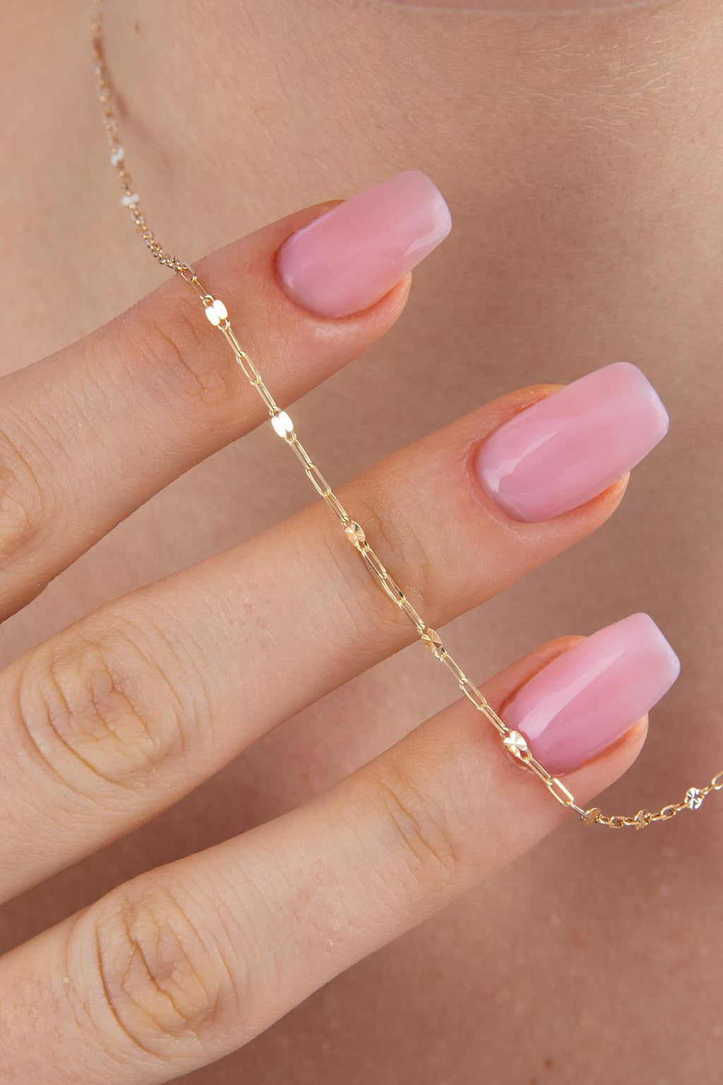 14ct Gold Mirror Link Paperclip Chain