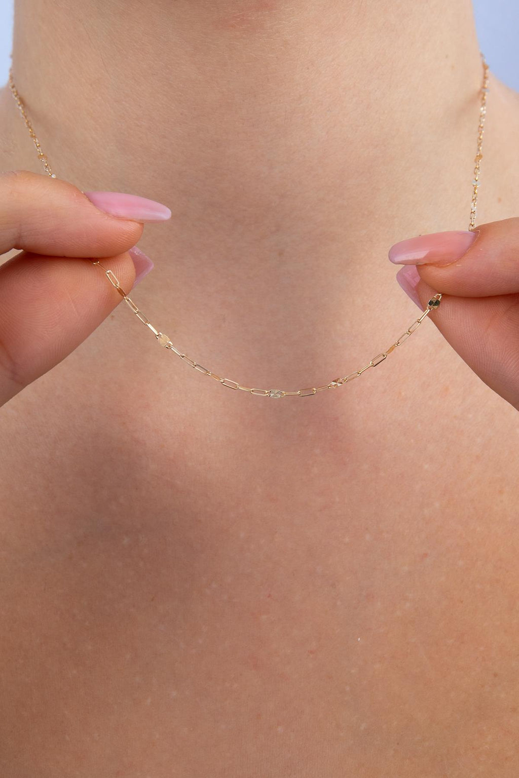 14ct Gold Mirror Link Paperclip Chain