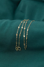 14ct Gold Mirror Link Paperclip Hand Chain
