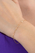 14ct Gold Mirror Paperclip Bracelet