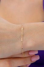 14ct Gold Mirror Paperclip Bracelet