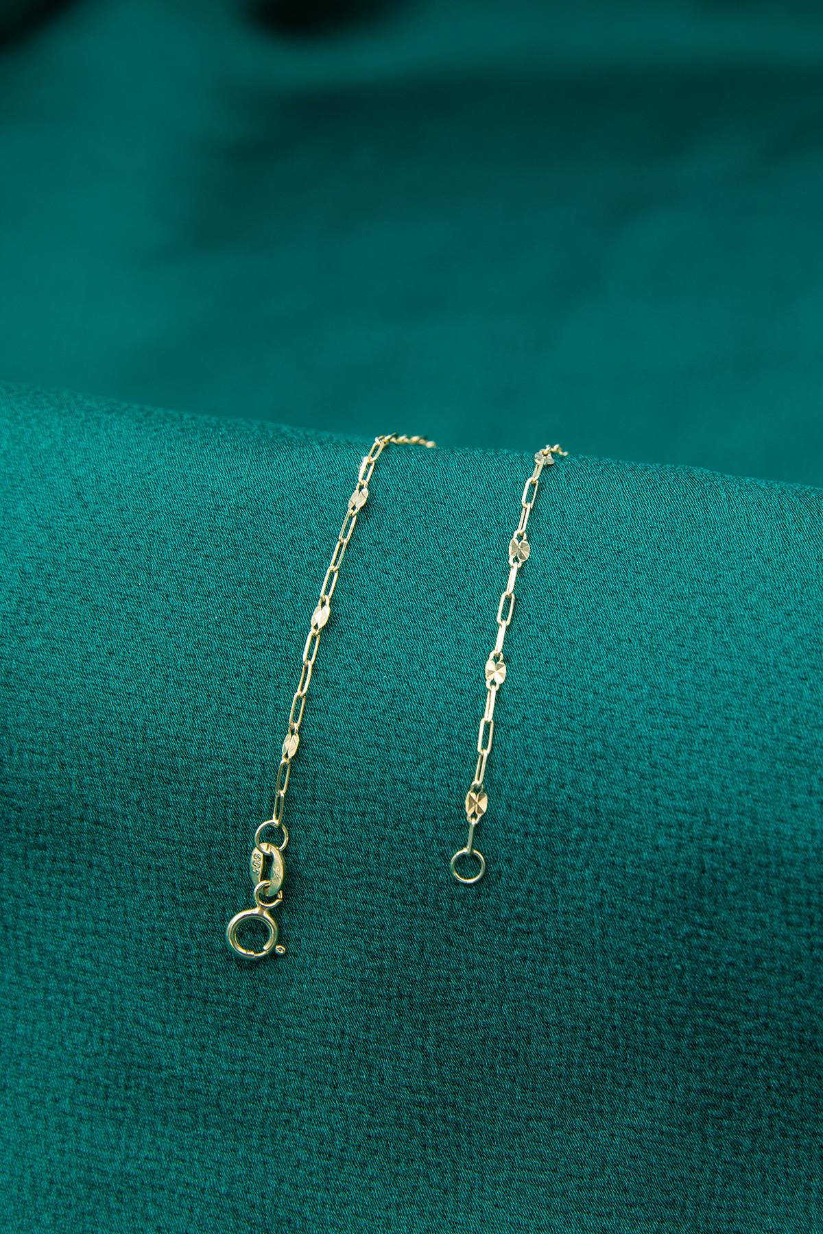 14ct Gold Mirror Paperclip Bracelet