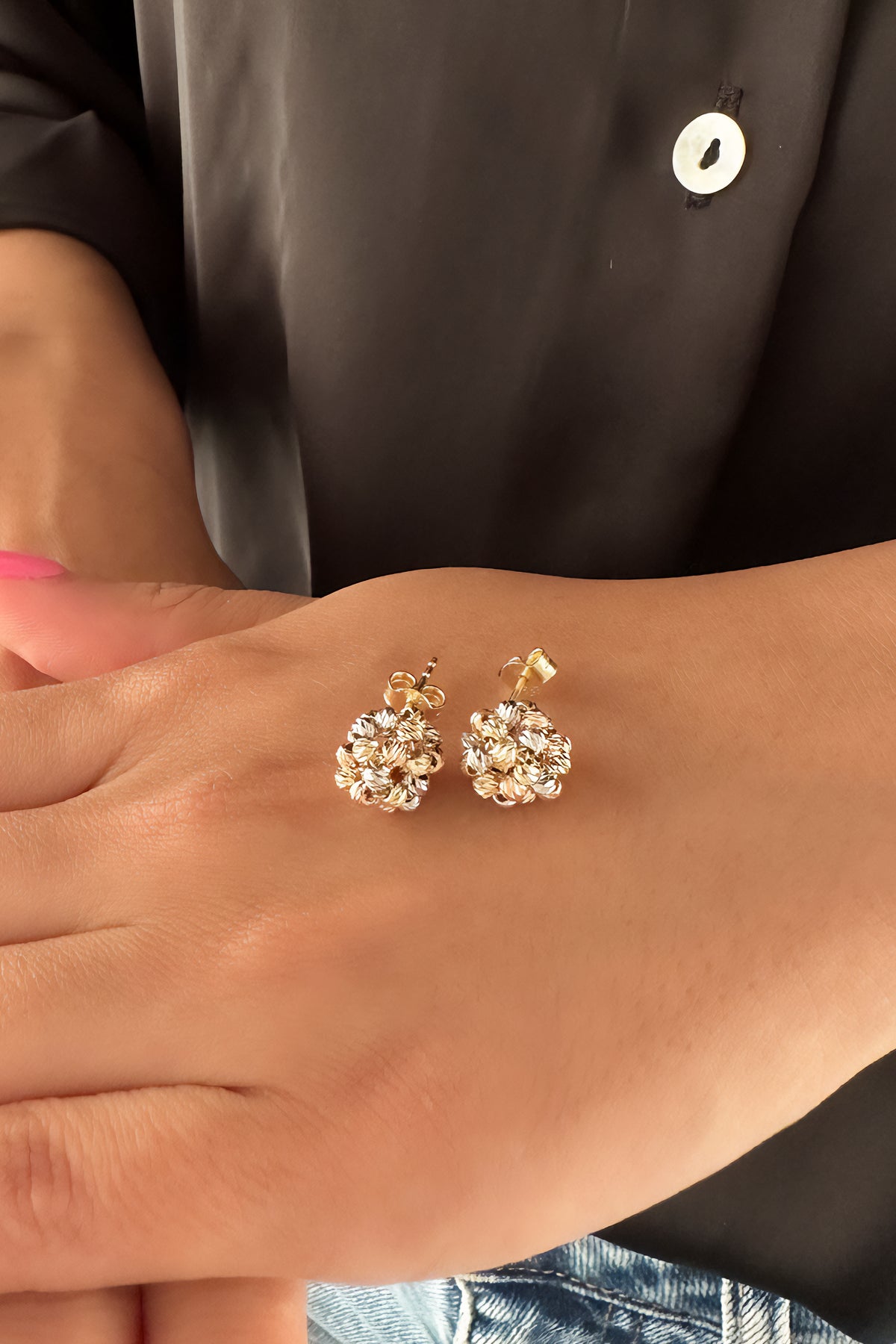 14ct Gold Mix Dorica Stud Earrings