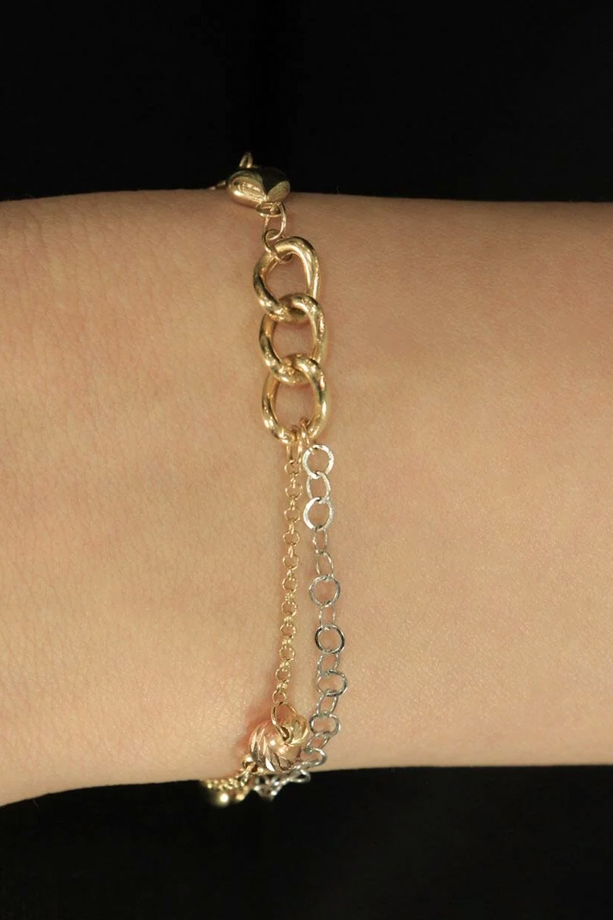 14K Gold Mixed Charm Bracelet